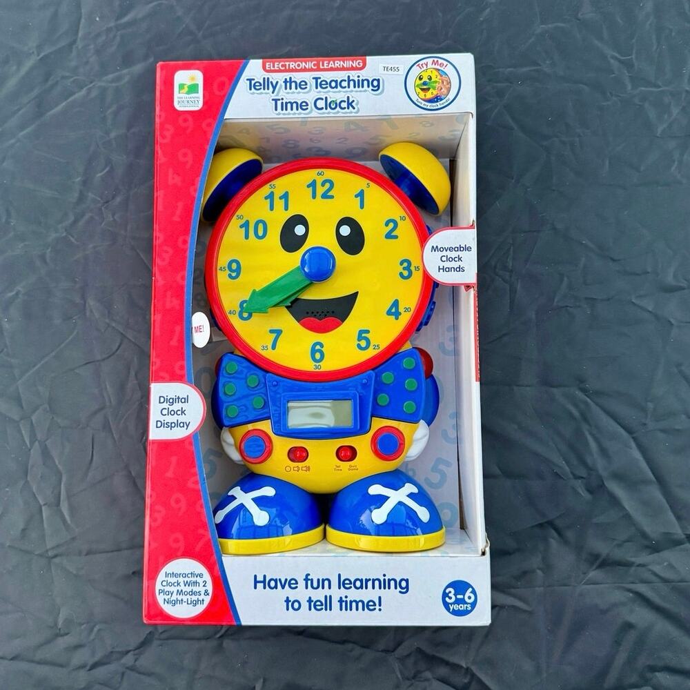 The Learning Journey Telly Teaching Time Clock Electronic Toy w/ Original Box